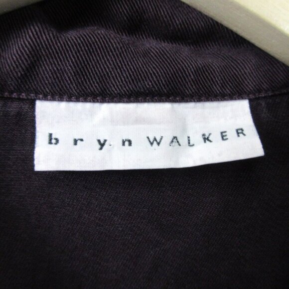 Bryn Walker Button Front Tencel Shirt Women L Purple Blouse Casual Lagenlook 400 - Picture 3 of 10